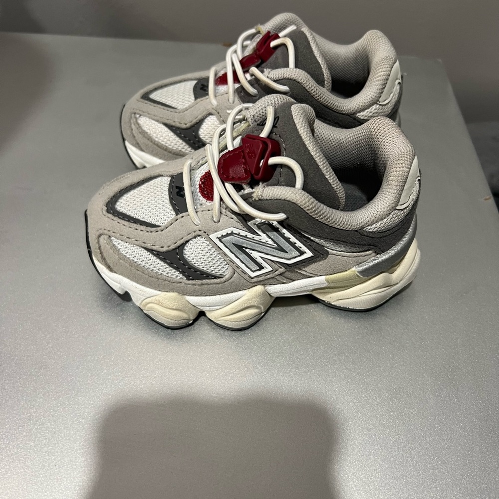 New Balance Gray and Red Athletic Shoes